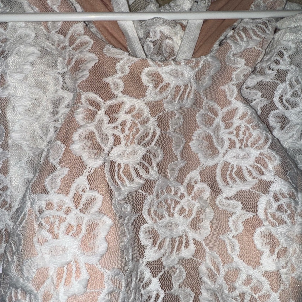 Macy's Beige and White Lace Maxi Dress - Picture 3 of 9